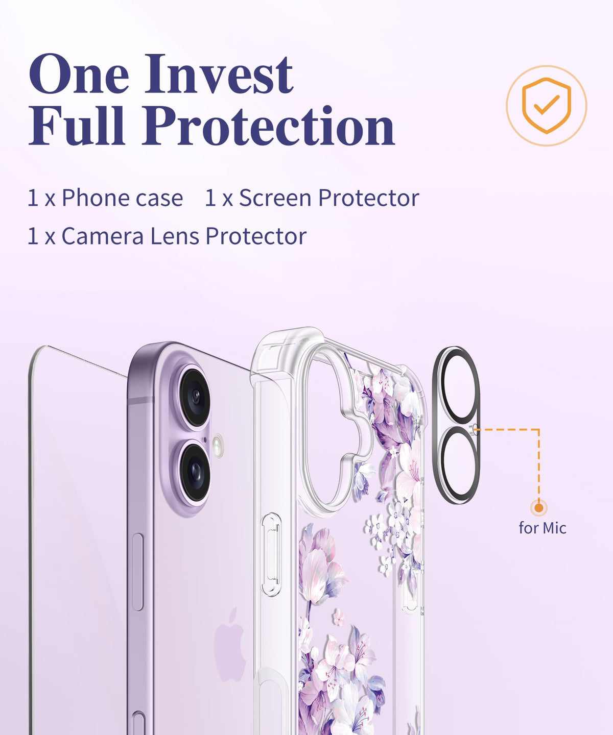 GVIEWIN for iPhone 18 Pro Max Case/17 Pro Max Case Floral Clear Slim Women