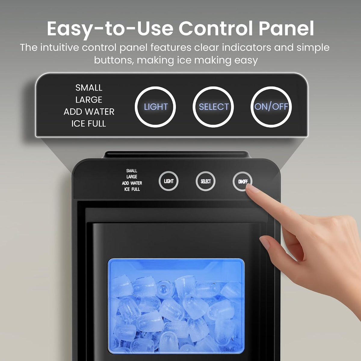 Kismile Portable Countertop Ice Maker, 26 lbs/24H, Self-Cleaning, Black