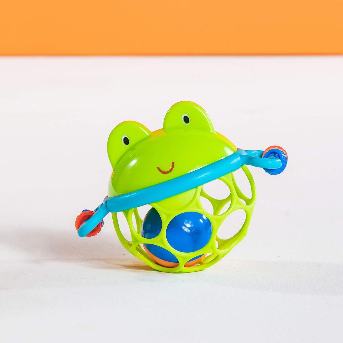 Bright Starts Oball Easy Grasp Classic Ball BPA-Free Infant Toy in Red, Yellow, Green, Blue, Age Newborn and up, 4 Inches