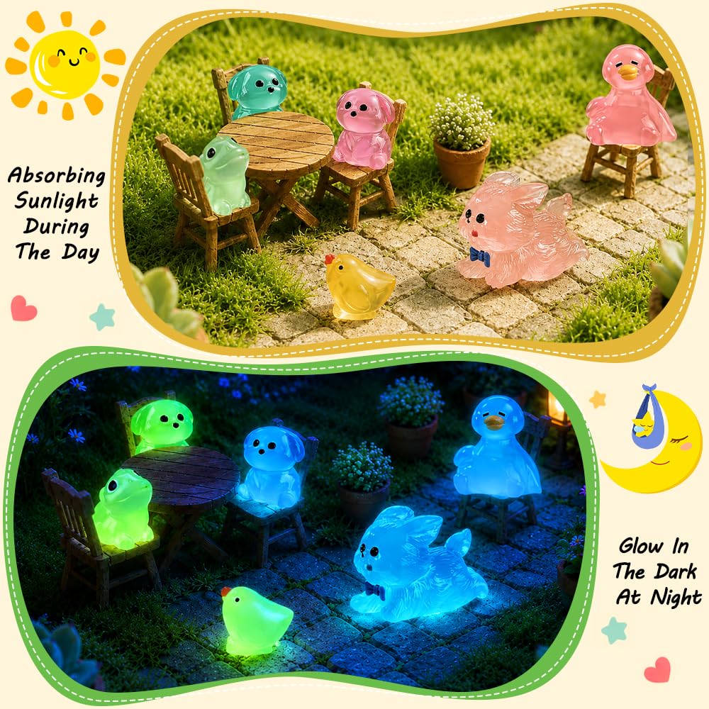 DIYDEC 40PCS Christmas Mini Ducks Figures Toys Miniature Resin Animal Decor