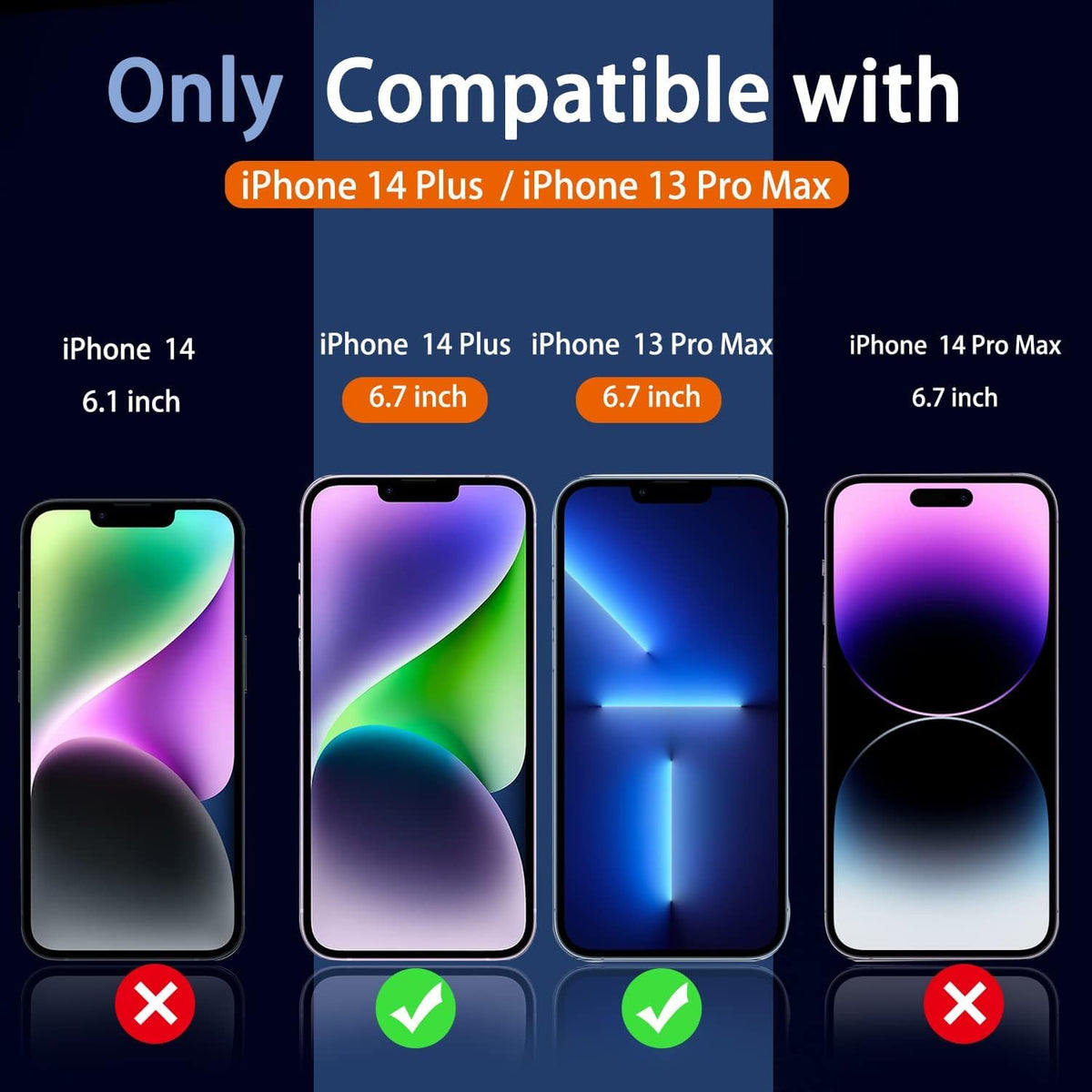 Ferilinso Camera Lens Protector for iPhone 14/15/14 Plus/15 Plus/13/13 Mini