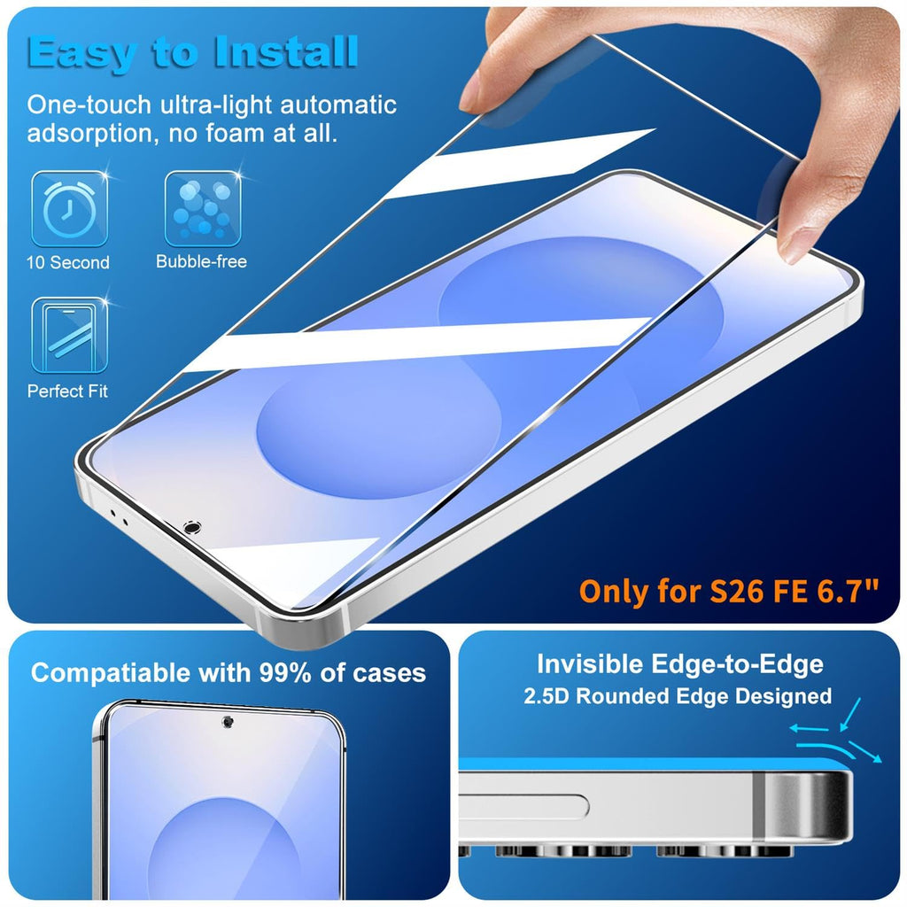 firtstnow 3 Pack for Samsung Galaxy S25 Ultra Screen Protector Tempered Glass + 3 Pack Camera Lens Protector, Military Grade Shatterproof, 9H Hardness, Fingerprint Unlock,Case Friendly 6.9 Inch