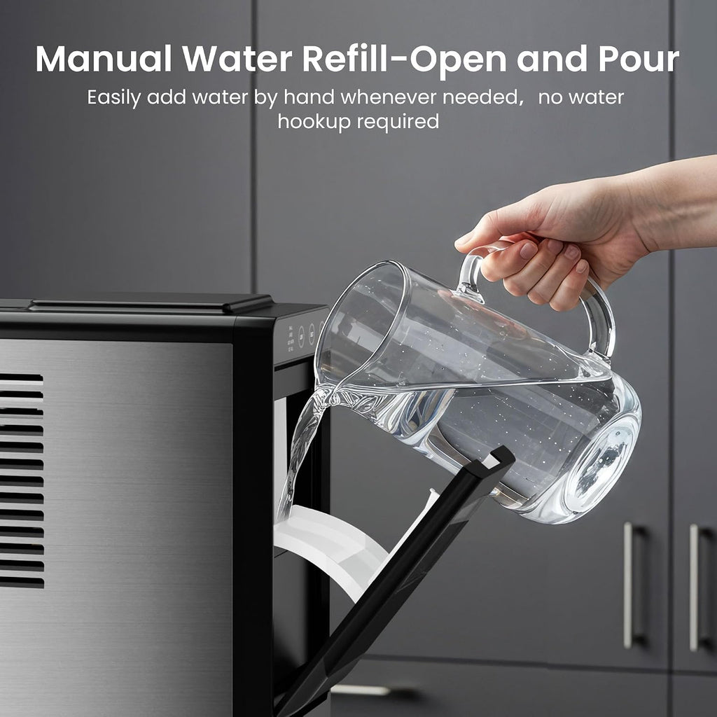 Kismile Portable Countertop Ice Maker, 26 lbs/24H, Self-Cleaning, Black