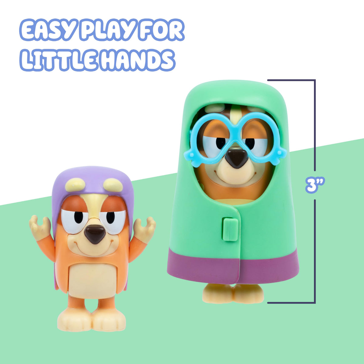 Bluey Family Figure 4-Pack, Poseable Toys with Bingo & Bandit