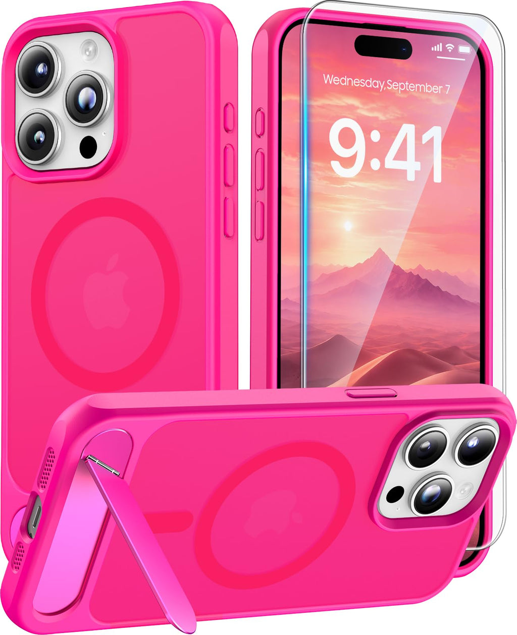 Magnetic for iPhone 15 Case with Stand, Clear
