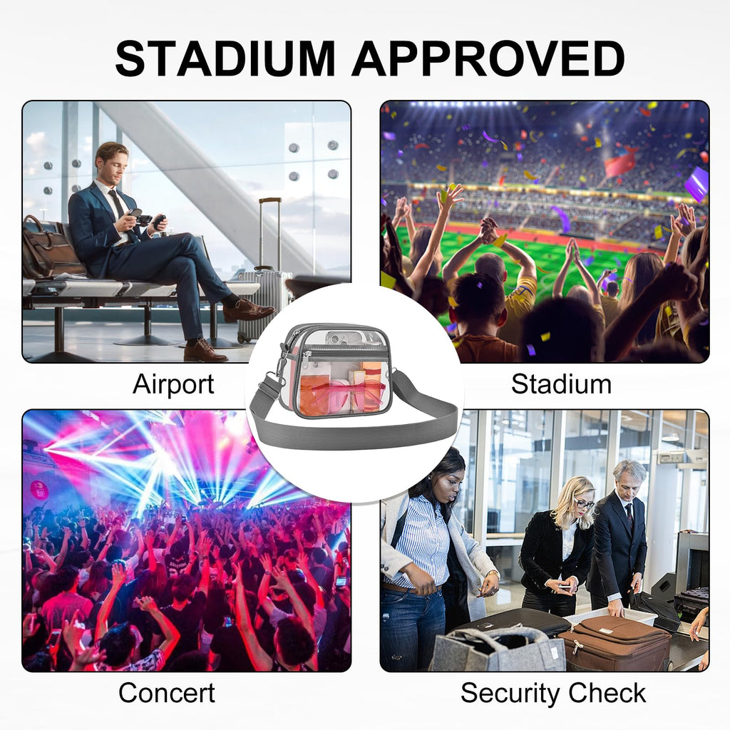 USPECLARE Clear Bag for Stadium Events Clear Sports Fan Handbags Purses