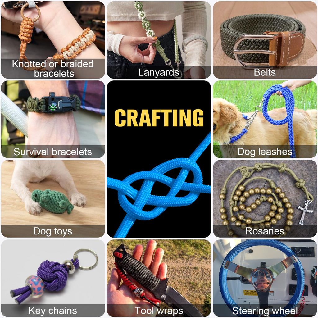 Paracord Rope 750 lb - 50ft 5/32" Parachute Cord 4MM 12-Strand para Cord - Heavy Duty Spool String for Survival,Camping Gear, Survival Bracelet, Clothesline - Black