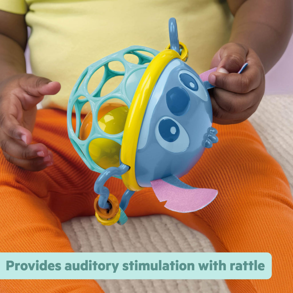 Bright Starts Oball Easy Grasp Classic Ball BPA-Free Infant Toy in Red, Yellow, Green, Blue, Age Newborn and up, 4 Inches