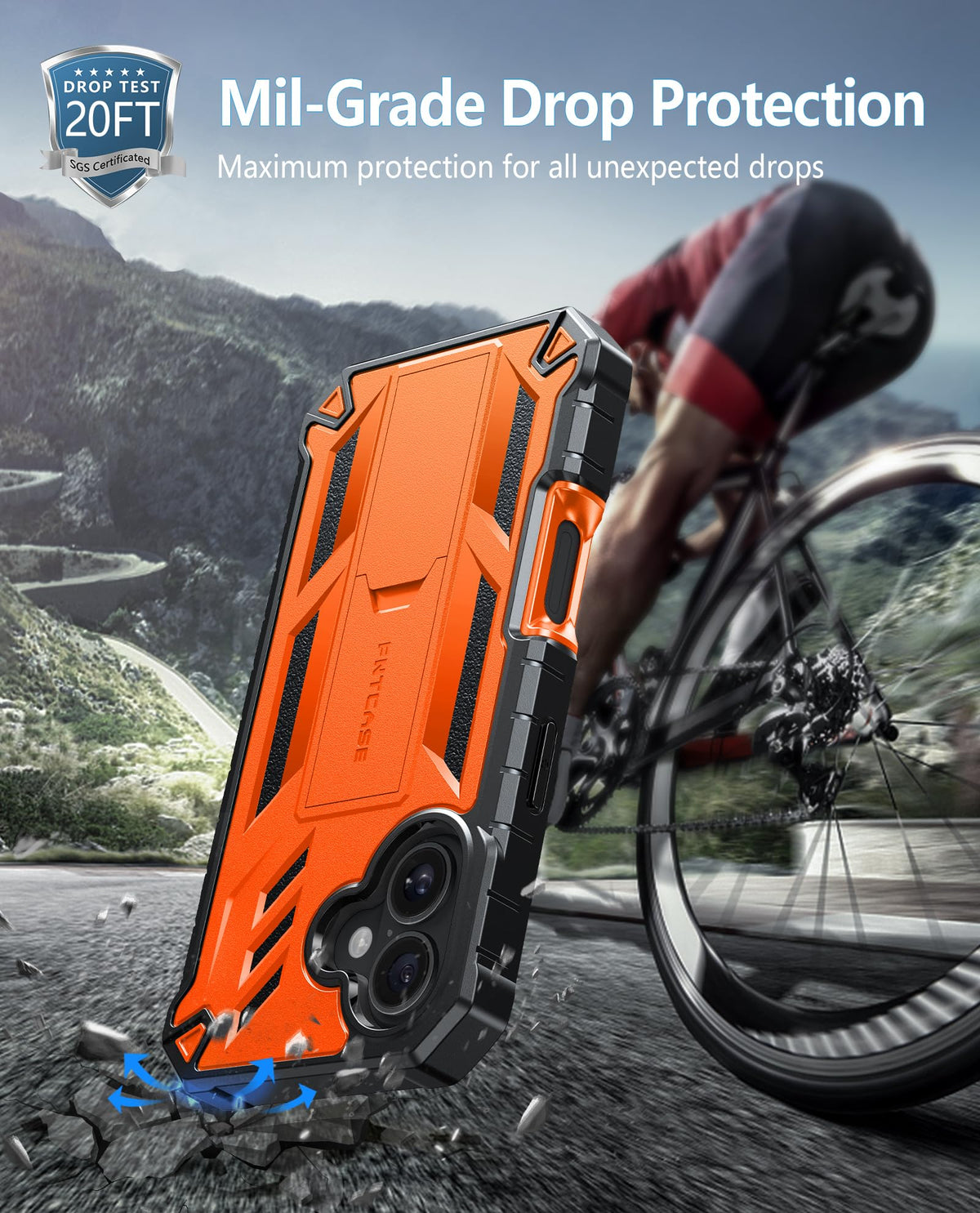 FNTCASE for iPhone 16 Case, with Belt Clip, with Built-in Screen Protector