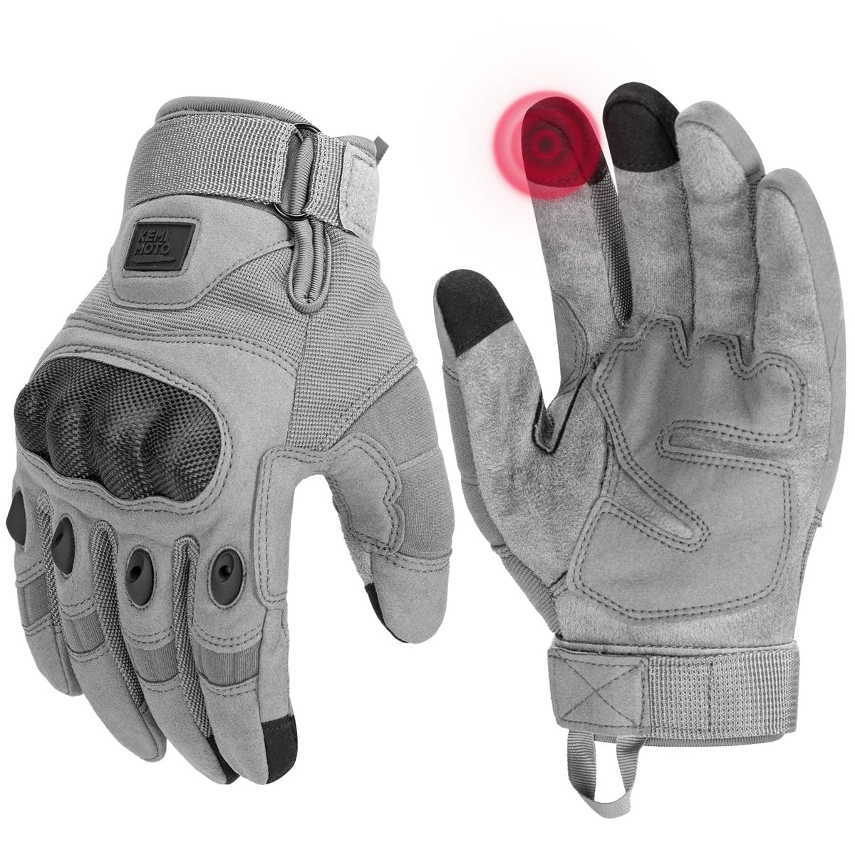 KEMIMOTO Tactical Gloves for Men, Touchscreen Motorcycle Gloves with Hard Shell & Palm Padding for Sports Motorcycle Cycling Tactical Airsoft Paintball Hunting Hiking
