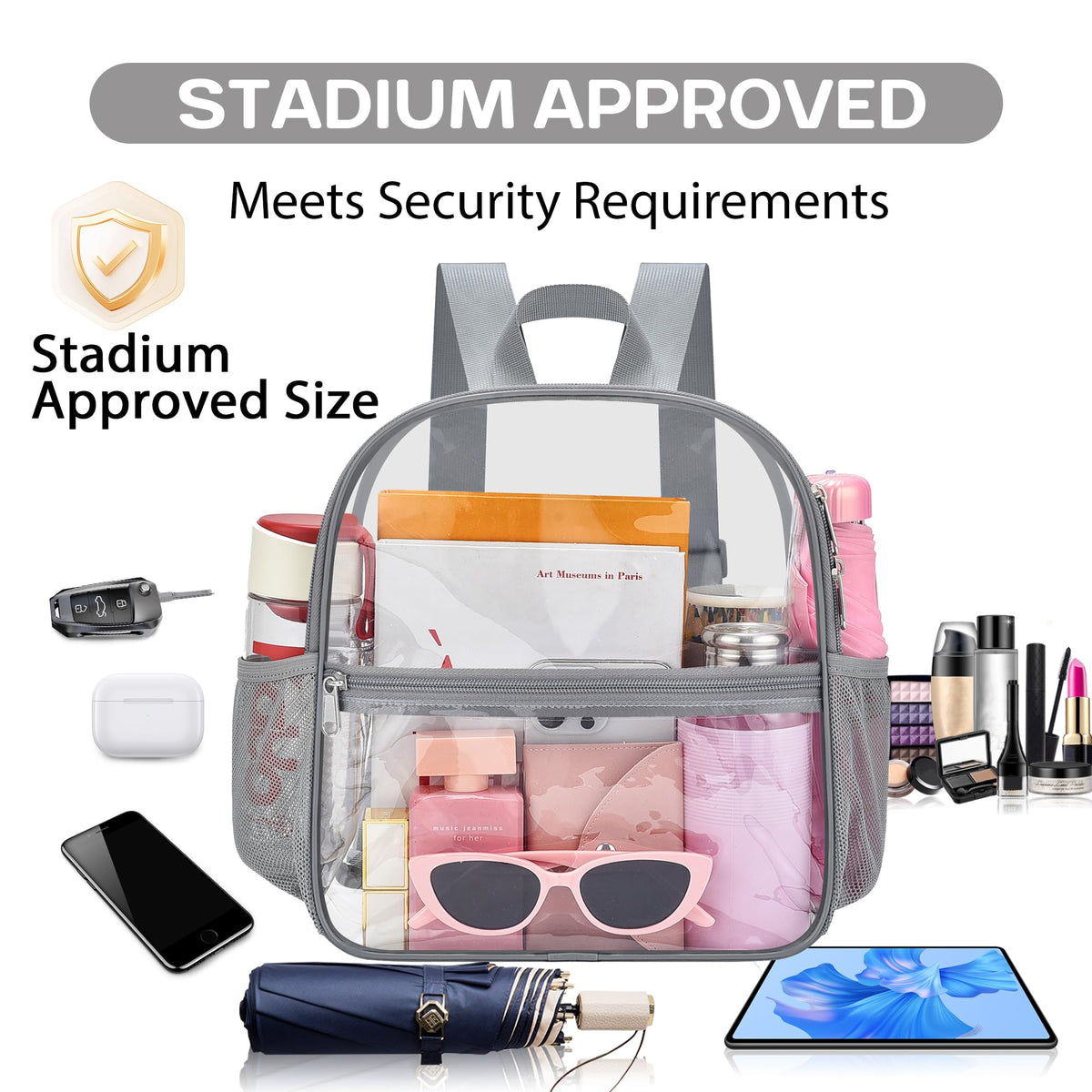 Oraben Clear Backpack for Stadium Events Sports Fan Backpack Stadium Bag