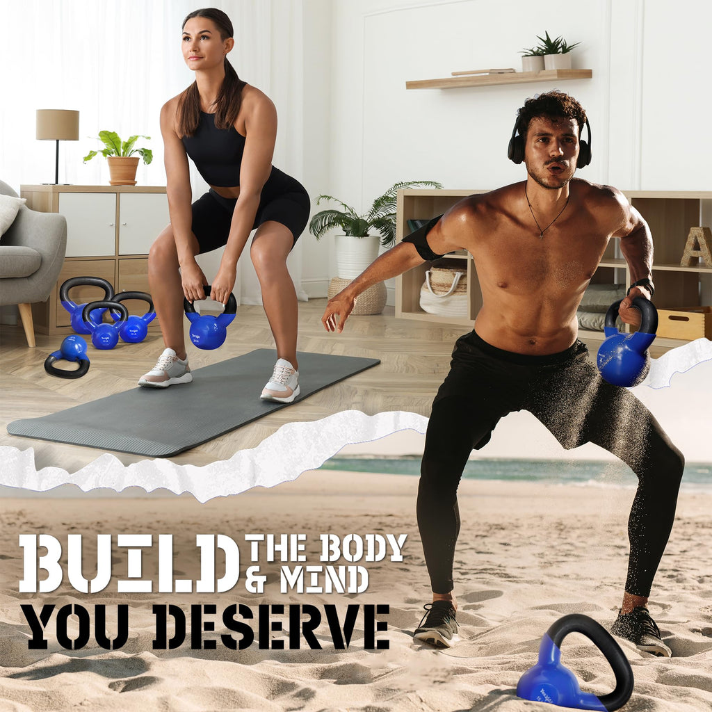 Yes4All Vinyl Kettlebell, 5–100 Lb Strength Training Kettlebell