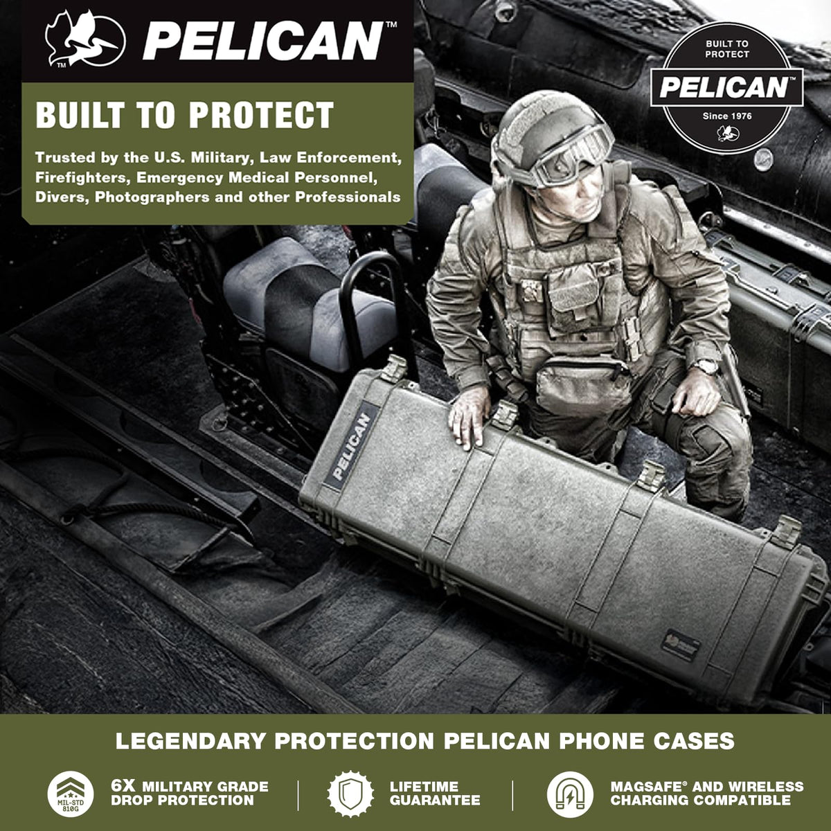 Pelican iPhone 17 Pro Case - MagSafe Phone Case -Ranger Frosted Clear/Black