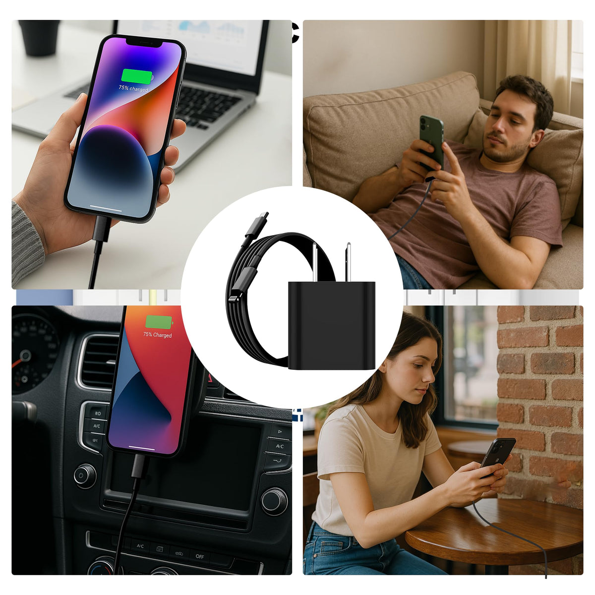 iPhone 18 Pro Max Charger, 40W USB C Fast Charging 2 Pack for Home & Travel