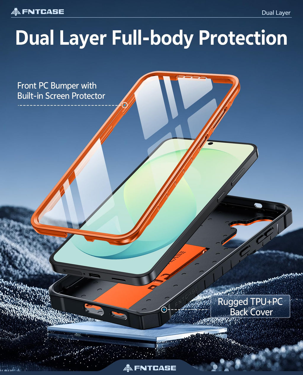 FNTCASE for Google Pixel 11 Pro XL Case, Rugged Kickstand, 2 Front Frames