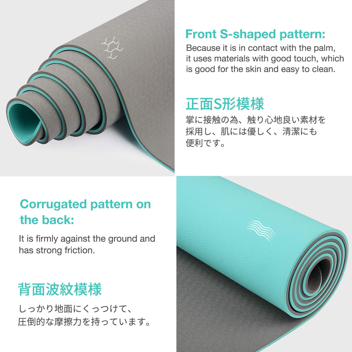 Gruper Yoga Mat Non Slip, Eco Friendly Exercise Mat with Carrying Strap