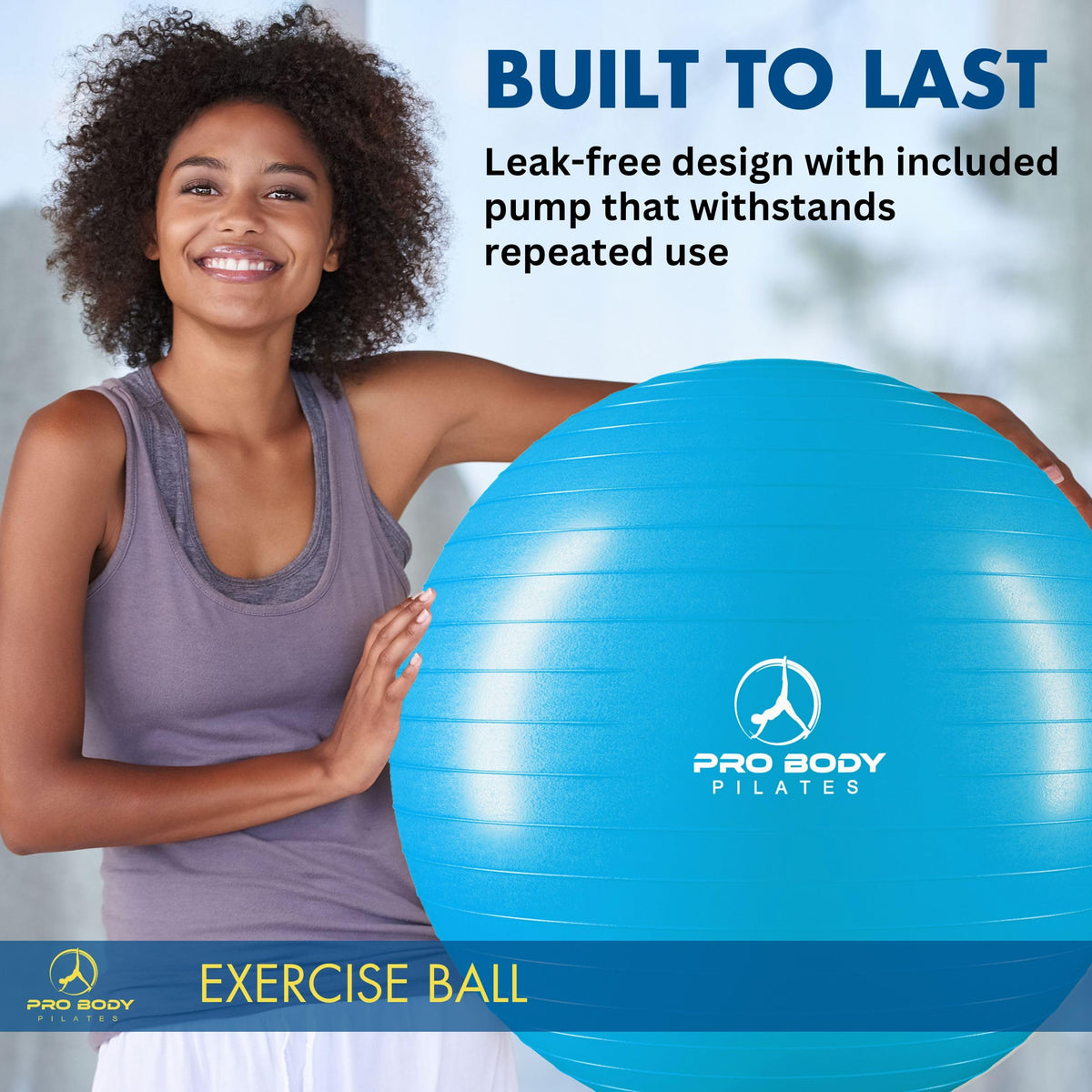 ProBody Pilates Yoga Ball - Gym Grade Exercise Ball
