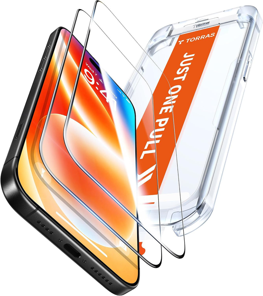 TORRAS 2-Pack for iPhone Air Screen Protector [12Ft Military-Grade Shatterproof] [9H+ Aerospace Tempered Glass] Anti-Scratch Full Coverage Fit