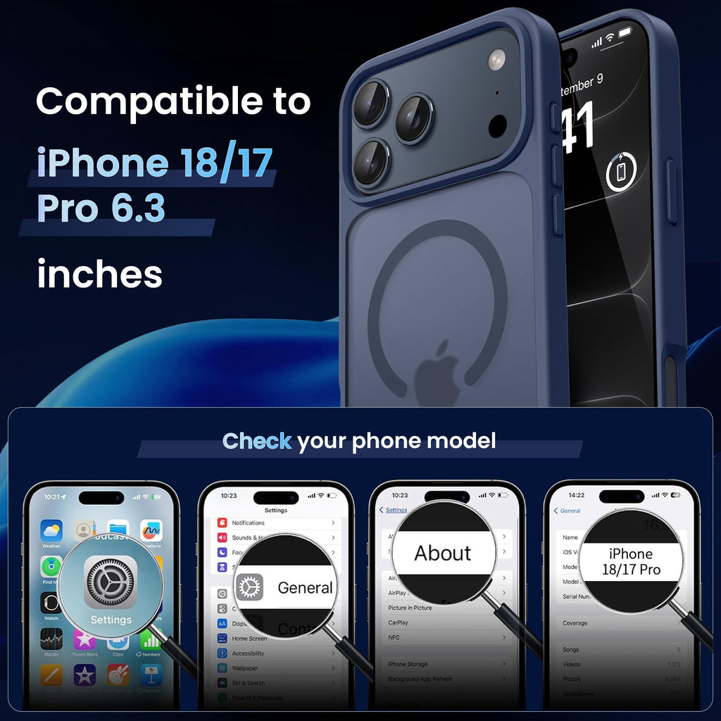 CACOE Magnetic Case for iPhone 13 & iPhone 14 6.1 inch, Matte Black