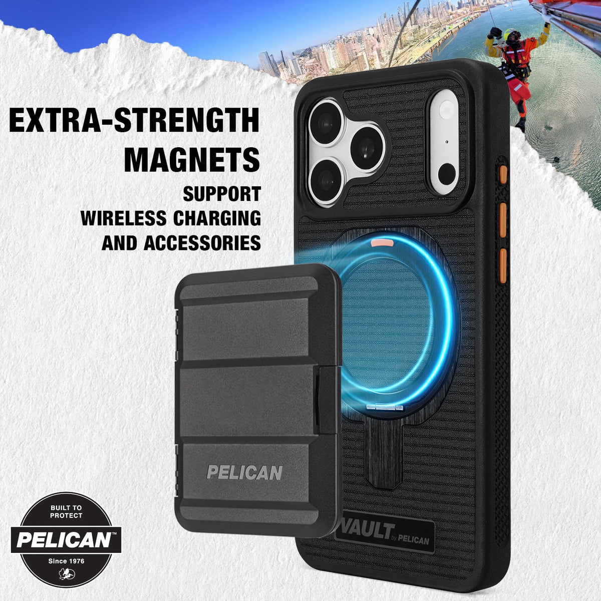 Pelican iPhone 17 Pro Case - MagSafe Phone Case -Ranger Frosted Clear/Black