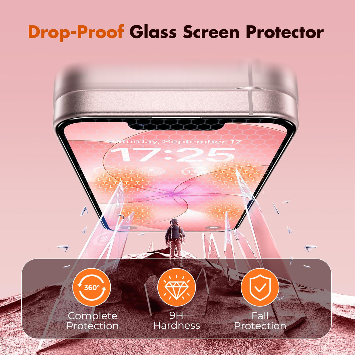 UNBREAKcable 3-Pack Screen Protector for iPhone 16 Pro Max, Full Coverage