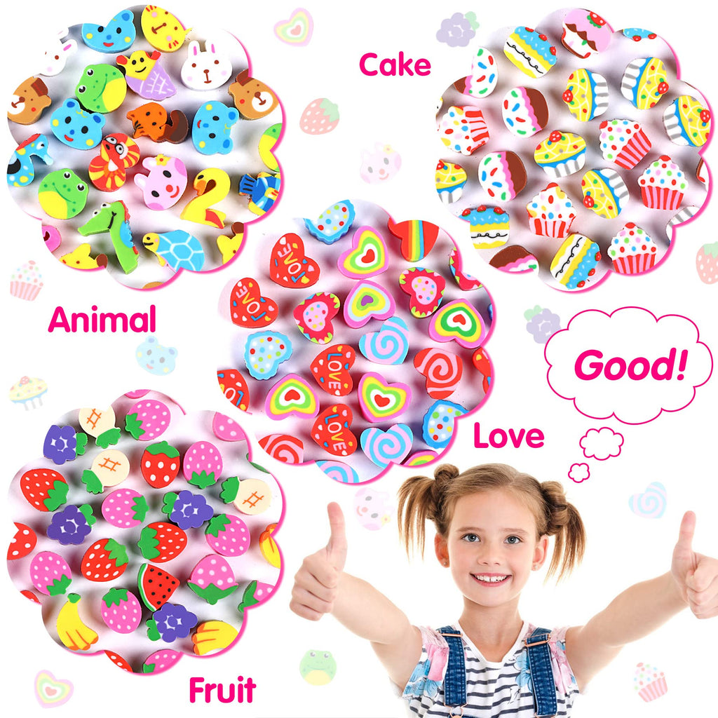 JUNEBRUSHS 150Pcs Fall Mini Erasers, Cute Thanksgiving Erasers Bulk