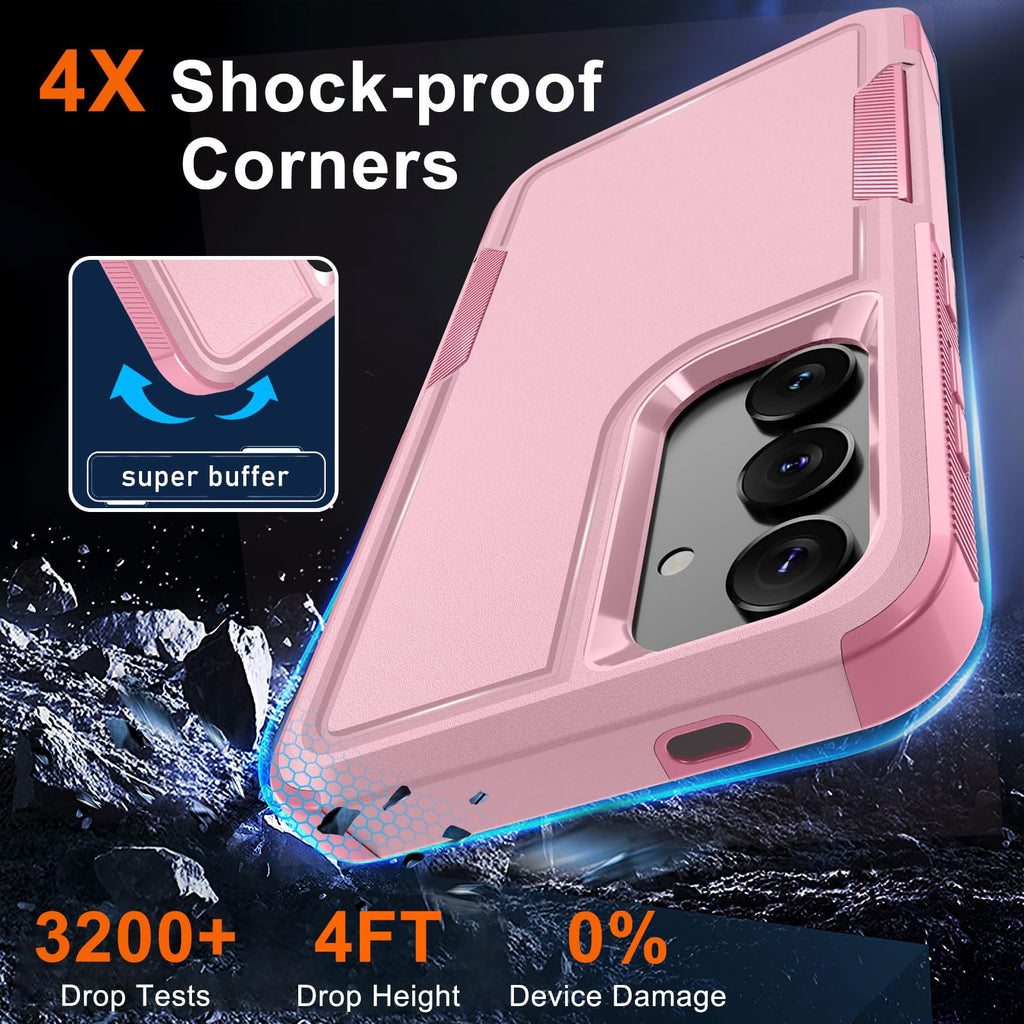 for Samsung Galaxy S26 Case,Military Grade Phone Cover, Cute Pink