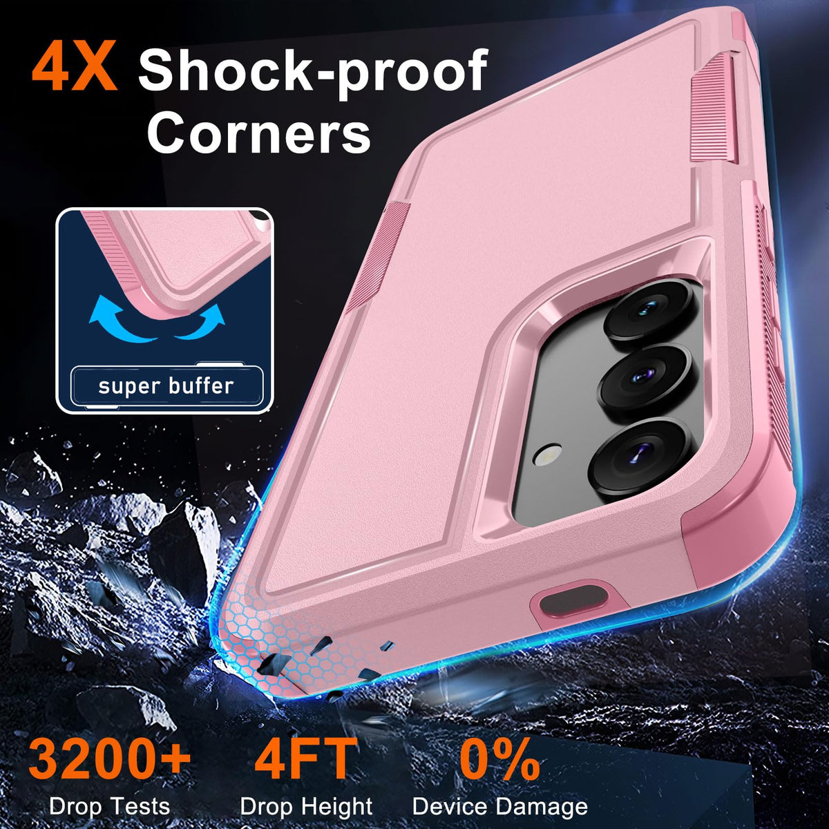 for Samsung Galaxy S26 Case,Military Grade Phone Cover, Cute Pink