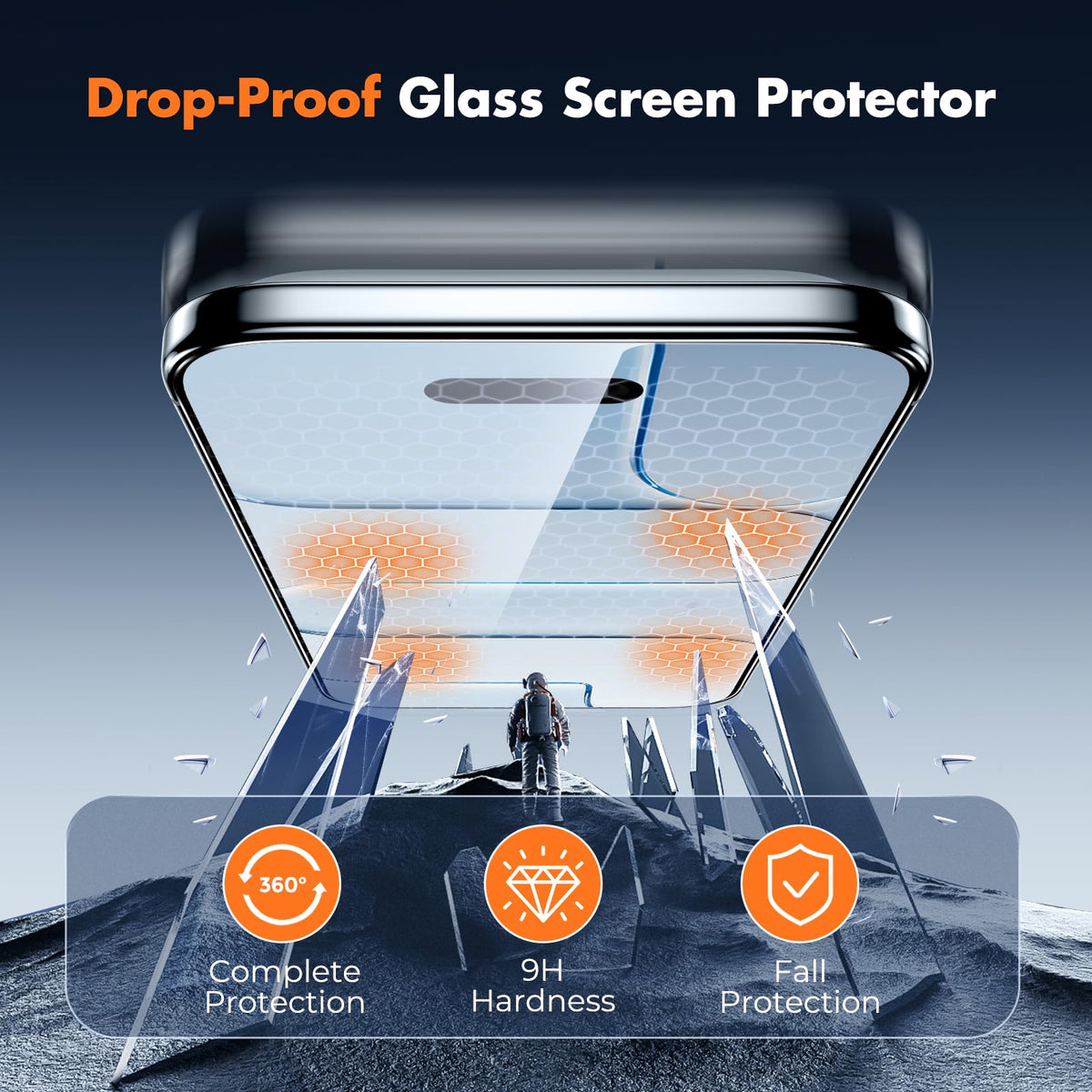 UNBREAKcable 3-Pack Screen Protector for iPhone 16 Pro Max, Full Coverage