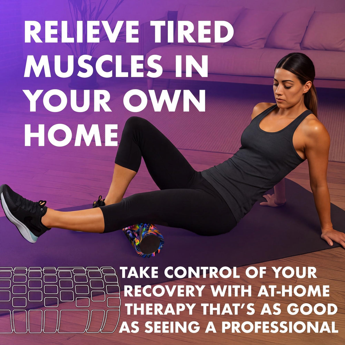 321 STRONG Patented 3-Zone Massage Roller, Medium Density for Exercise