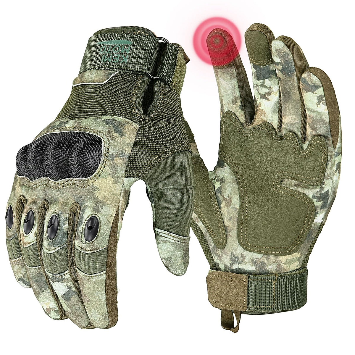 KEMIMOTO Tactical Gloves for Men, Touchscreen Motorcycle Gloves with Hard Shell & Palm Padding for Sports Motorcycle Cycling Tactical Airsoft Paintball Hunting Hiking
