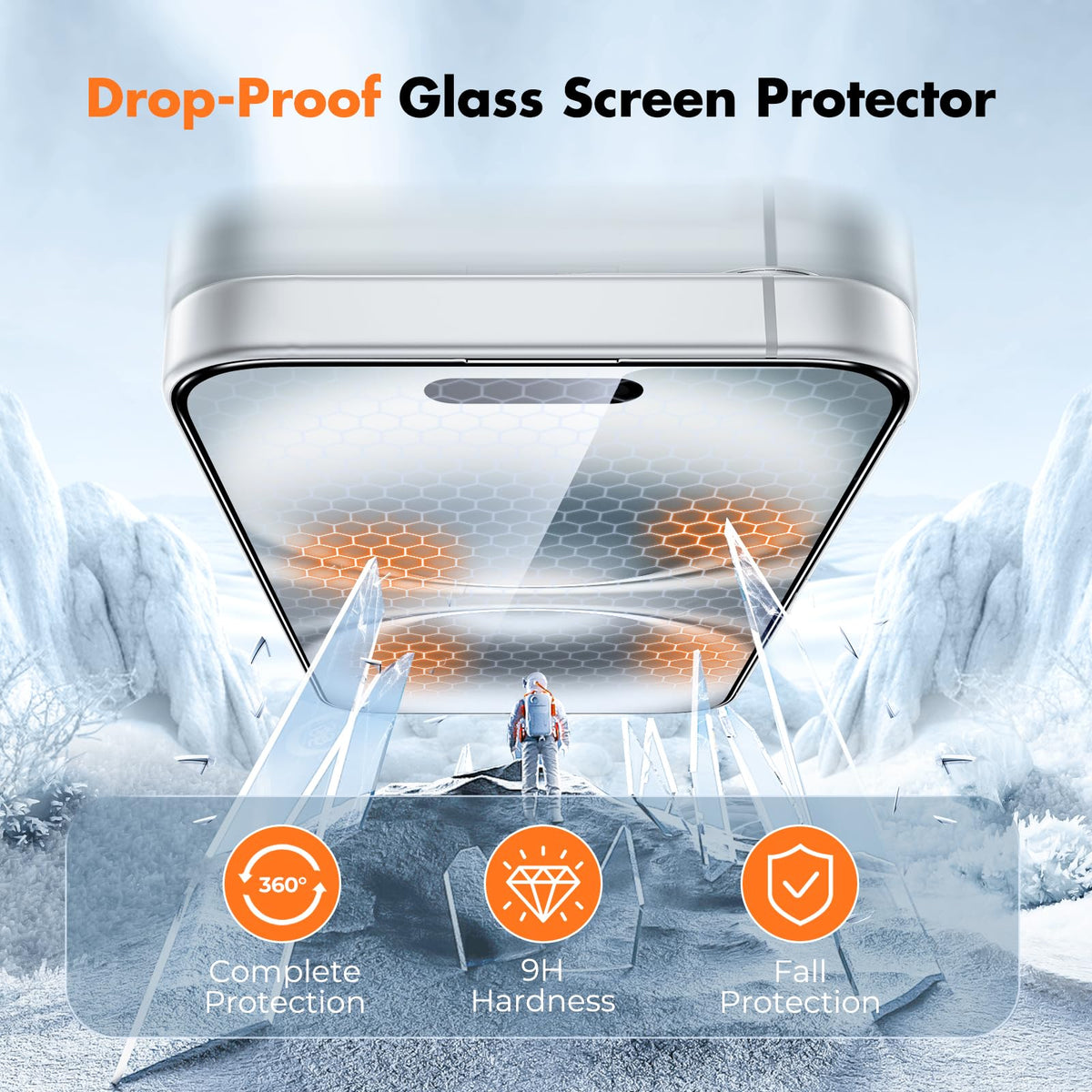UNBREAKcable 3-Pack Screen Protector for iPhone 16 Pro Max, Full Coverage