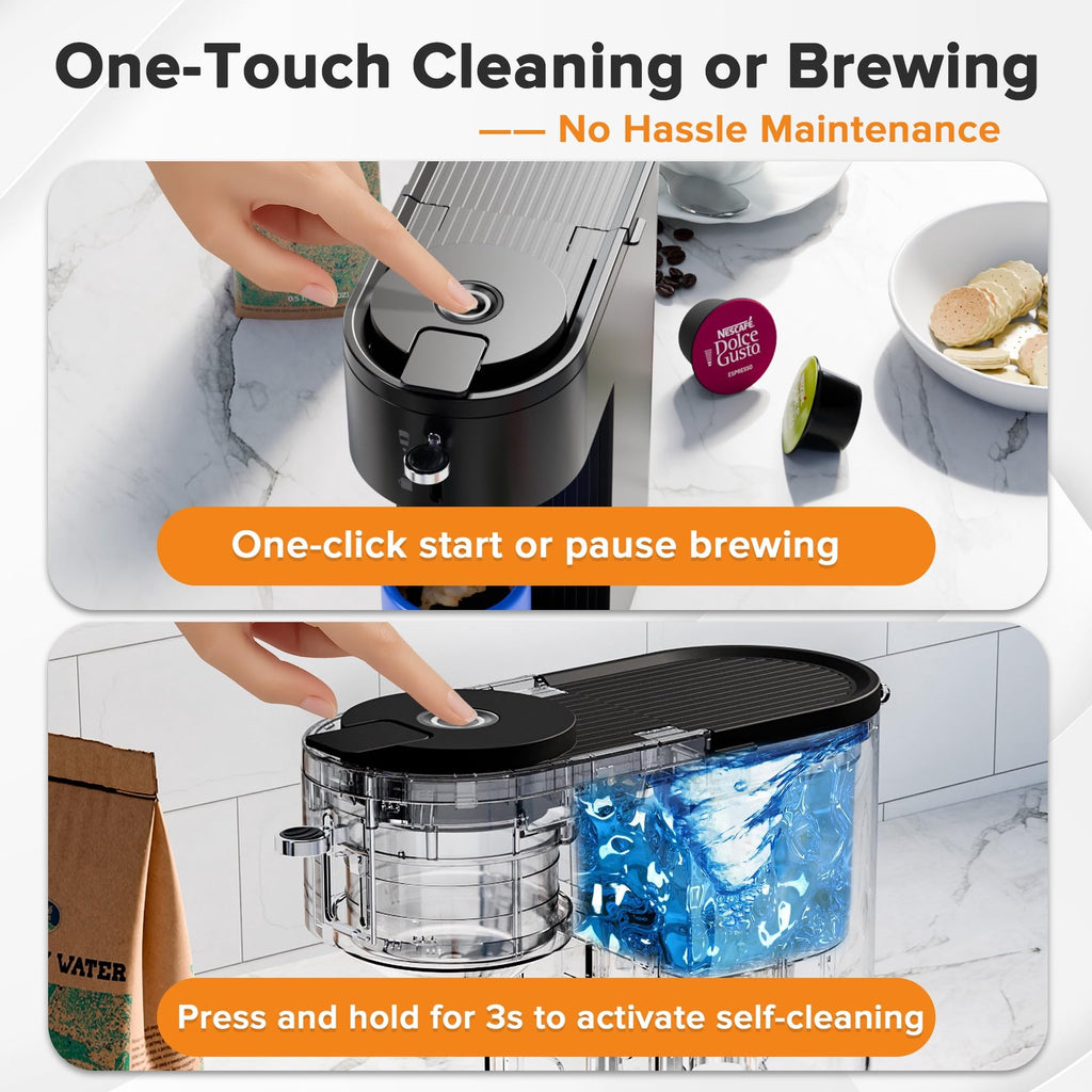 Kismile 2-in-1 Single Serve Coffee Pod & Ground Coffee Maker