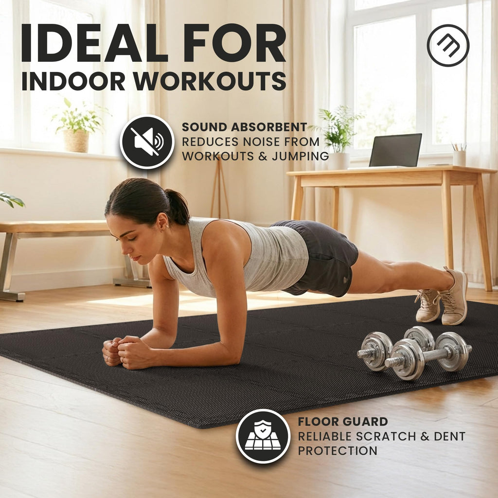 bemaxx Gym Mats Set - EVA Interlocking Foam Floor Tiles Workout Mat Puzzle