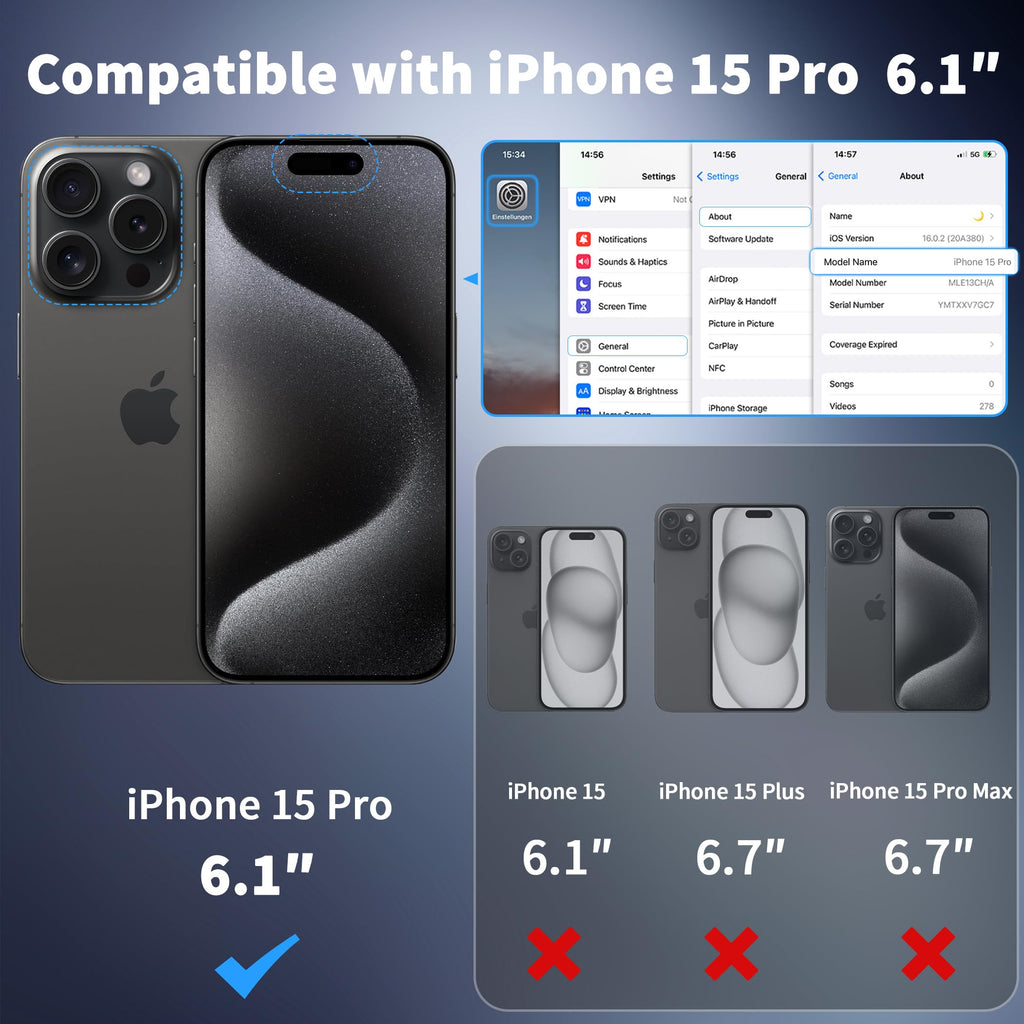 CACOE Magnetic Case for iPhone 13 & iPhone 14 6.1 inch, Matte Black
