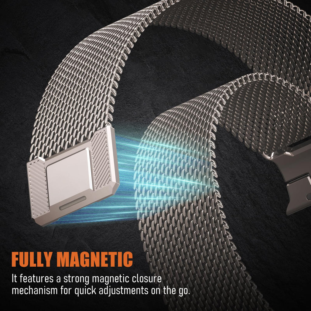 BXUXOHS Milanese Loop for Apple Watch Ultra 4/3/2 Band 49mm 44/45/46mm Men