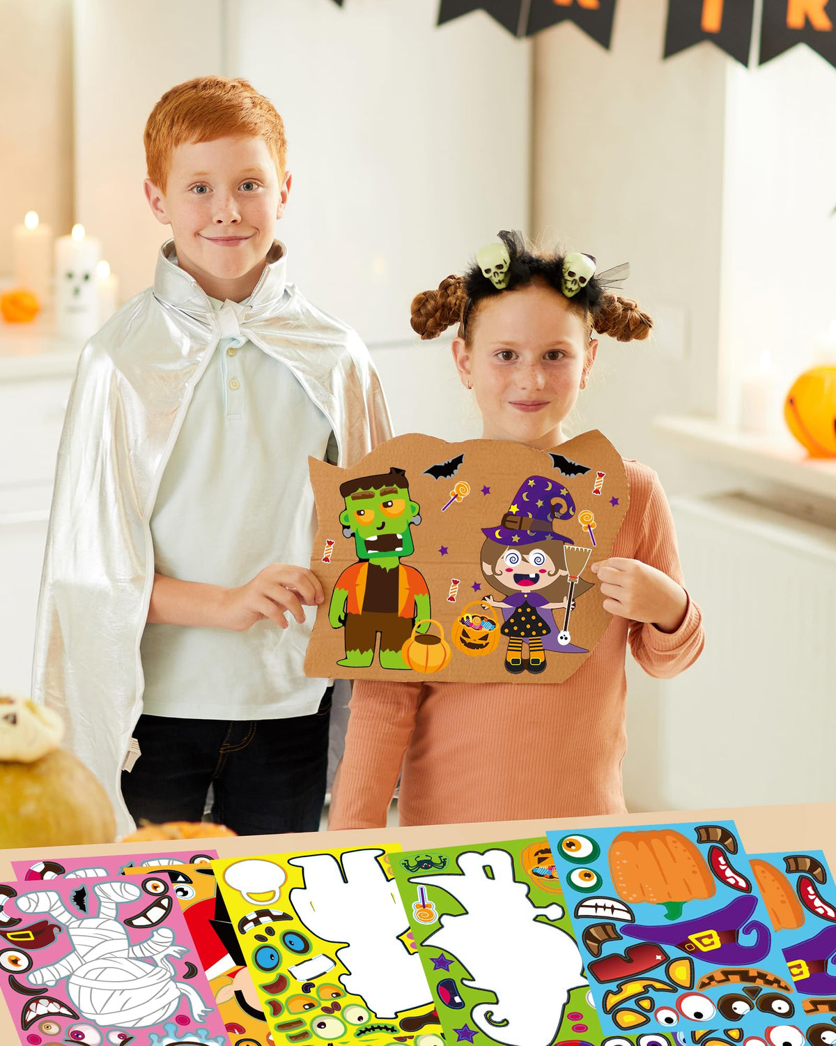 24 Pcs Make Your Own Axolotl Sticker, Party Favors Face Stickers for Kids