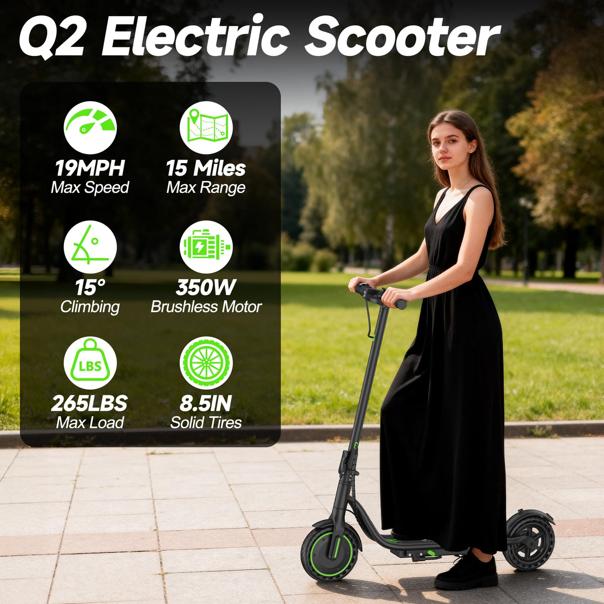 VOLPAM Electric Scooter, 350W/500W Motor, 21/28/40 Miles Long Range