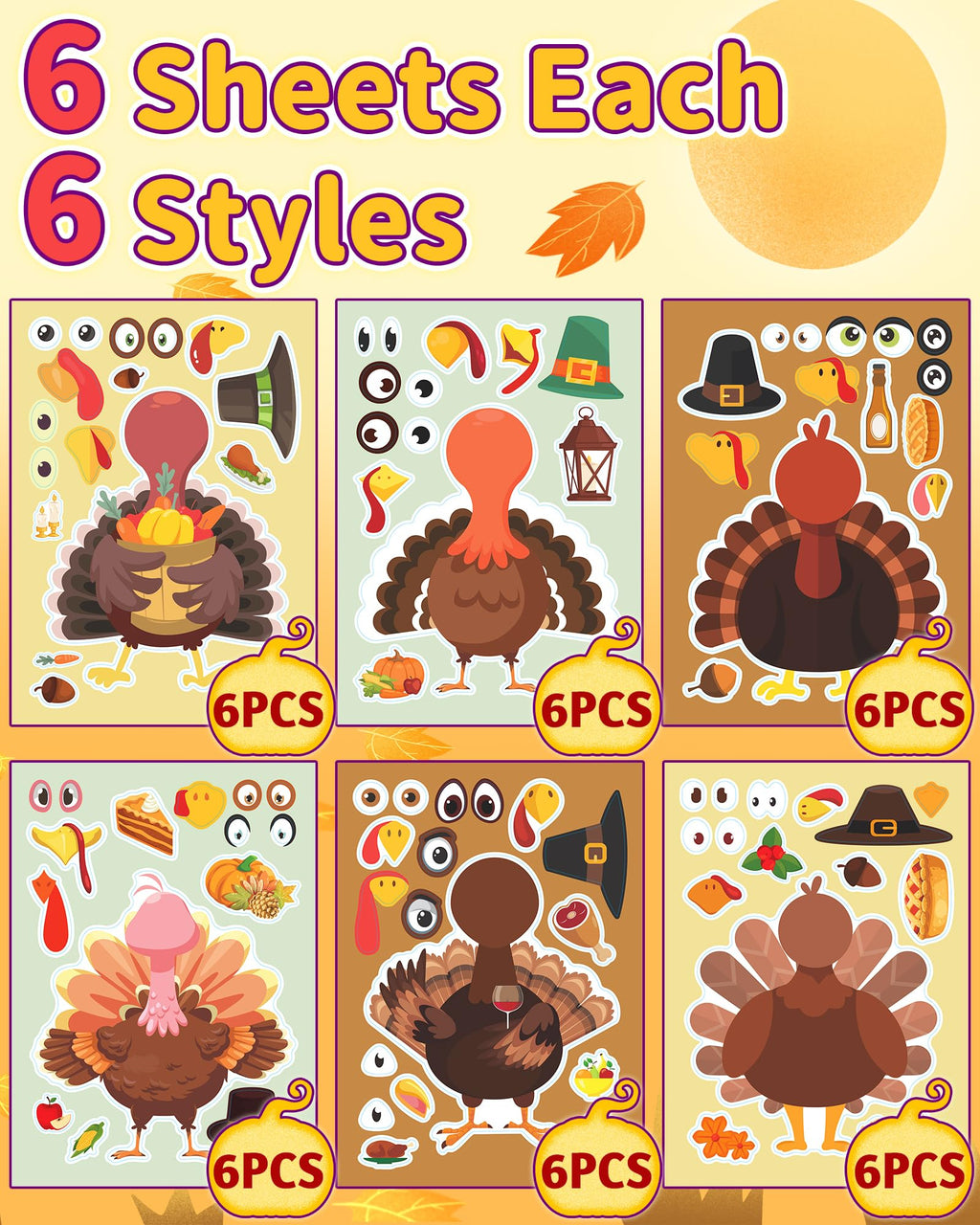 24 Pcs Make Your Own Axolotl Sticker, Party Favors Face Stickers for Kids