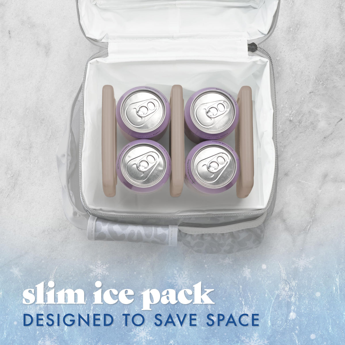 Cool Coolers by Fit & Fresh Slim Ice Packs, Quick Freeze Reusable Ice Packs for Lunch Boxes & Coolers, Long-Lasting, Space Saving Lunch Ice Packs, Blue, 4Pk
