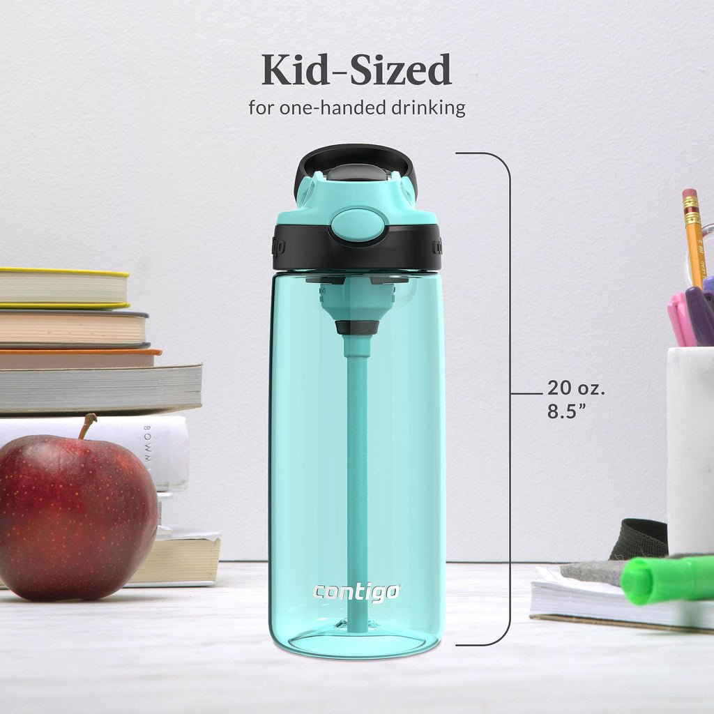 Contigo Aubrey Kids Water Bottle, Dinos & Sharks, 14oz, 2-Count