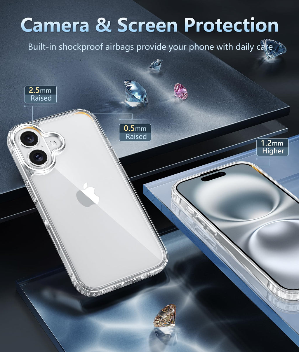 FNTCASE for Moto G-Power-5G-2026/2025 Clear Case with Screen Protector