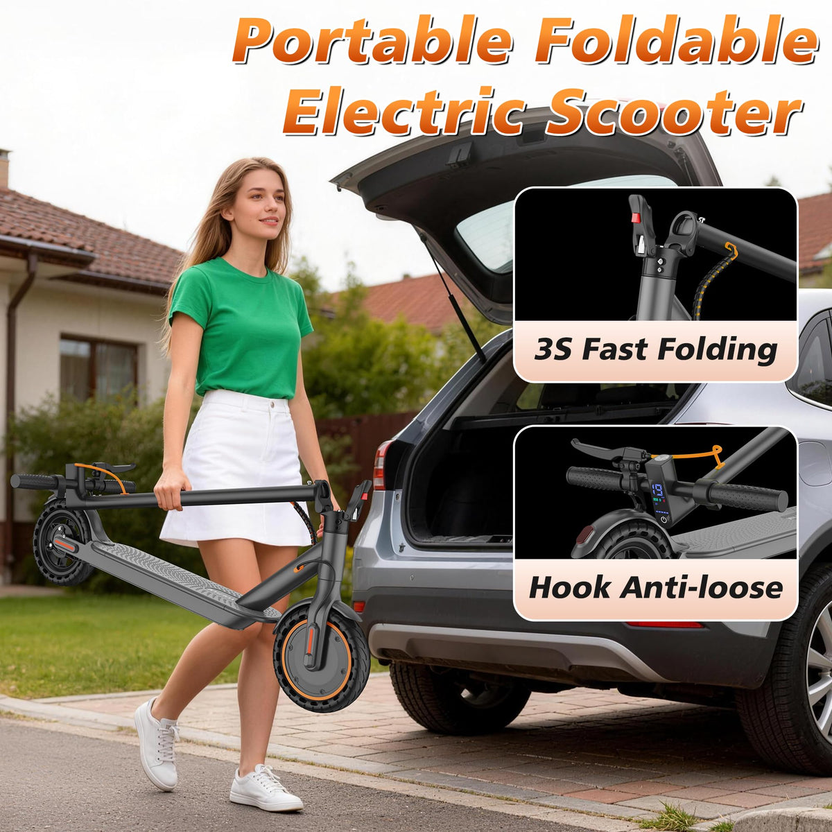 VOLPAM Electric Scooter, 350W/500W Motor, 21/28/40 Miles Long Range