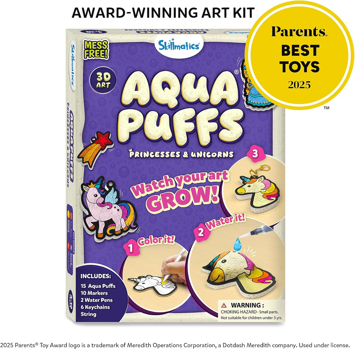 Skillmatics Aqua Puffs Unicorns, Art & Craft Gift for Kids, Paint by Number