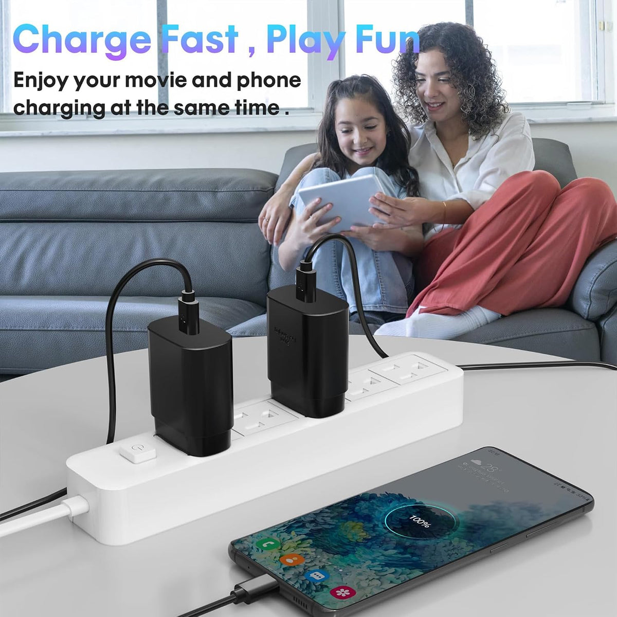 25W USB C Charger,Super Fast Charging Block,Type-C Power Adapter (2 Black and White)