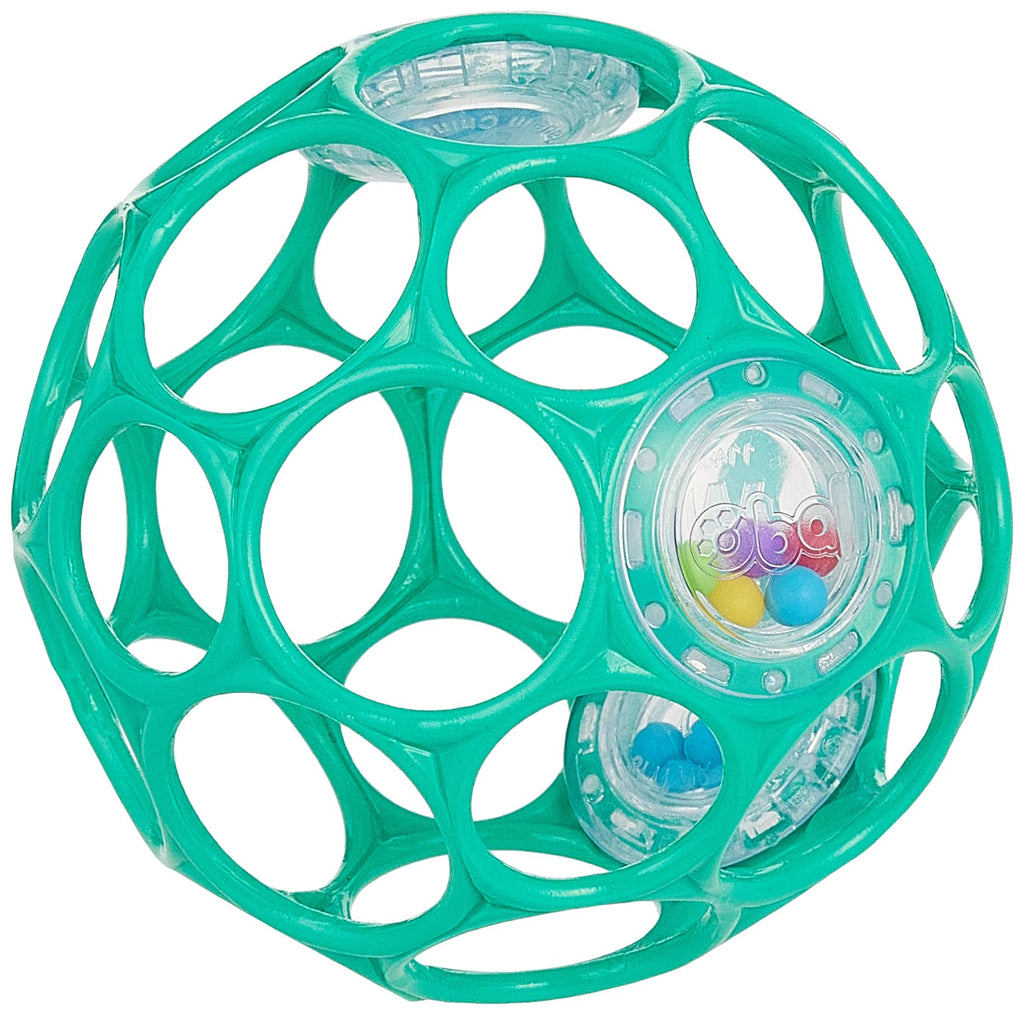 Bright Starts Oball Easy Grasp Classic Ball BPA-Free Infant Toy in Red, Yellow, Green, Blue, Age Newborn and up, 4 Inches