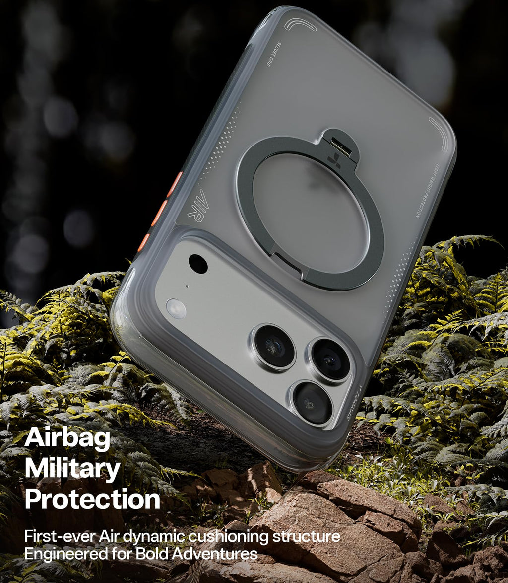 TORRAS Ostand Q3 Air for iPhone 15 Pro Max Case with Stand, Shockproof