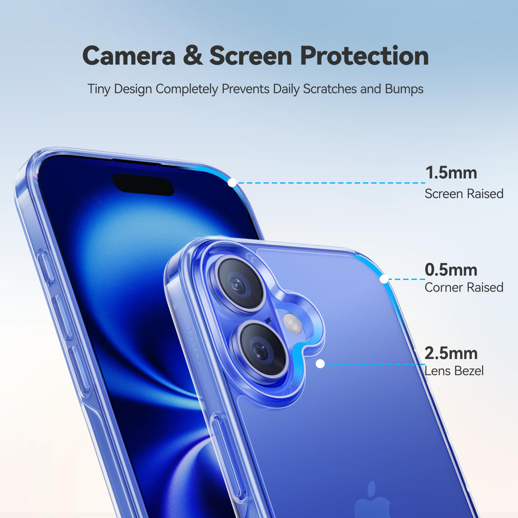 CASEKOO for iPhone 16 Smooth Crystal Clear Case, Patented Anti-Yellow