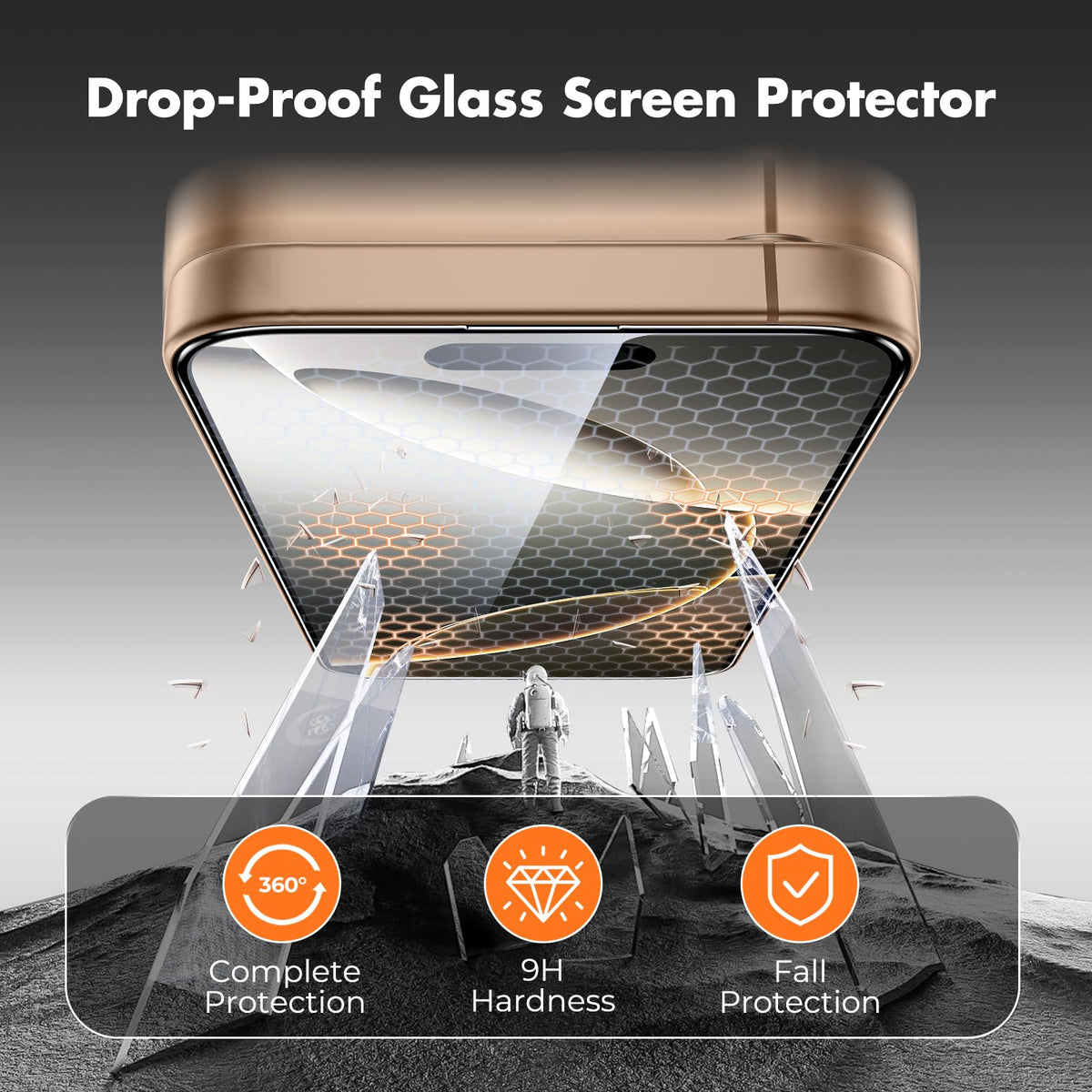UNBREAKcable 3-Pack Screen Protector for iPhone 16 Pro Max, Full Coverage