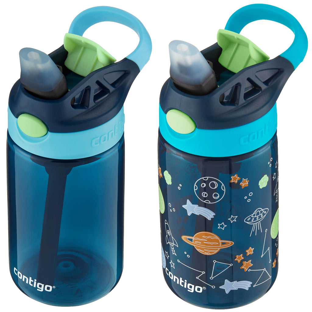 Contigo Aubrey Kids Water Bottle, Dinos & Sharks, 14oz, 2-Count